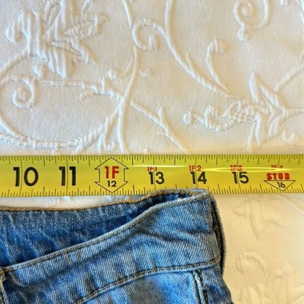 J. Crew High Rise Flare Crop Distressed‎ Women's Blue Jeans Size 26